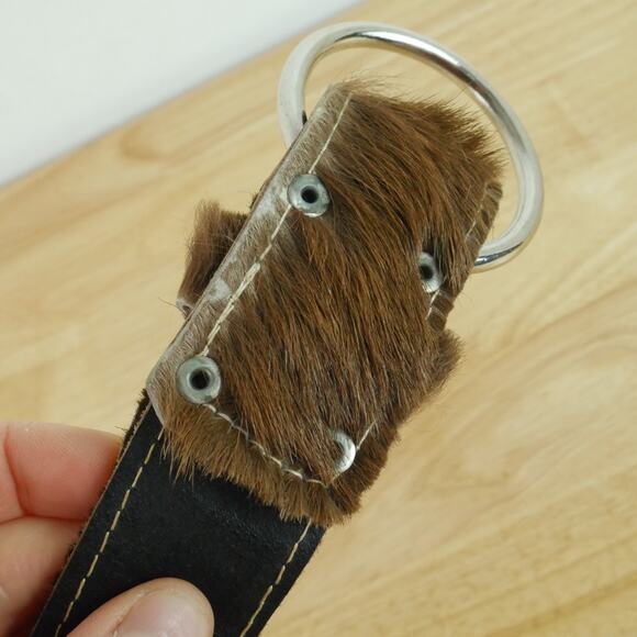 Cow Hide Fur Western Belt 30\
